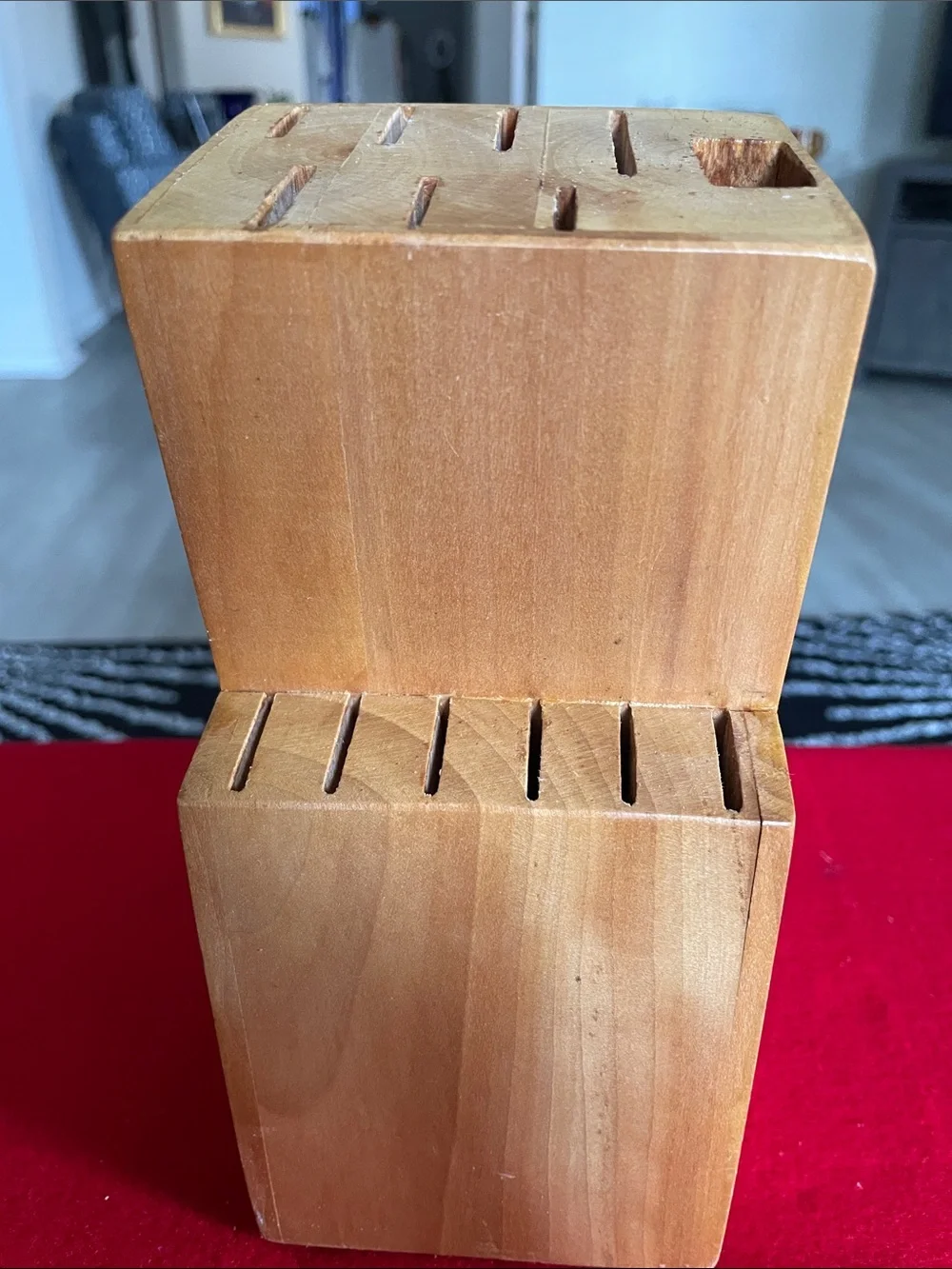 Natural Wood Knife Block Only-14 Slots